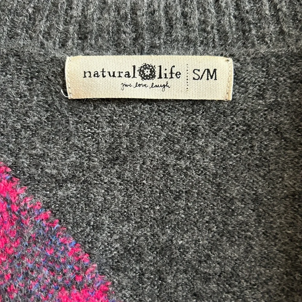 NATURAL LIFE Colorful Floral Gray Cardigan - Picture 2 of 9